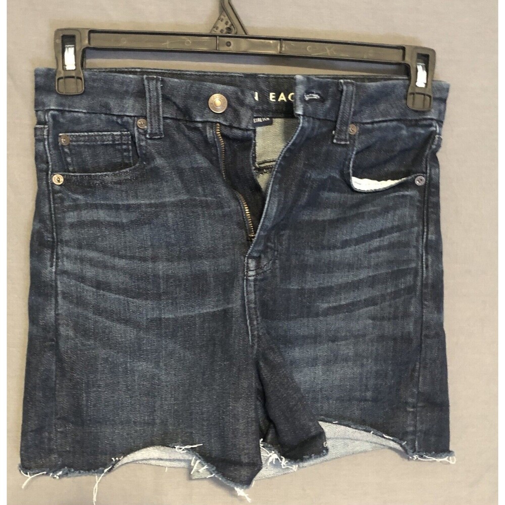 American Eagle Women's Blue Stretch Cuff Cut-off Jean Shorts Size 4